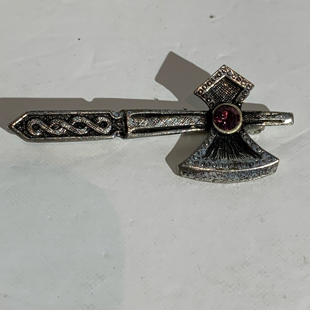 Vtg Celtic Axe Brooch Norse Viking Style Brooch Medieval